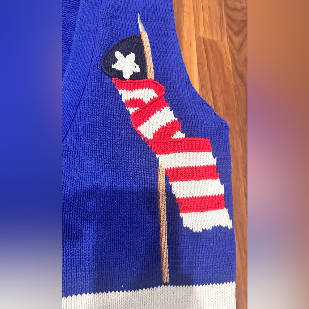Patriotic Vintage Ugly Sweater Vest Size SP - Picture 6 of 6
